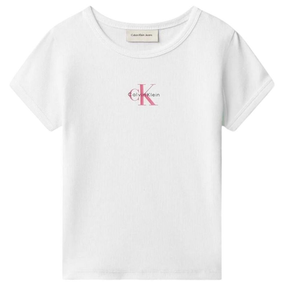 Calvin Klein Girls Mono Crop Top / White